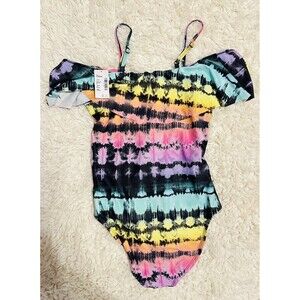 Sugar & Jade Tween Girls Tie Dye Black One Piece SZ L (12/14)NWT. MSRP $36.95.
